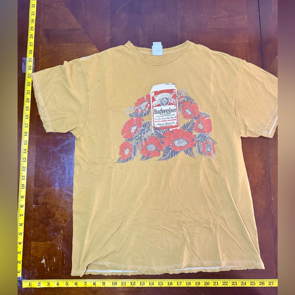 Budweiser Flower graphic shirt mustard yellow